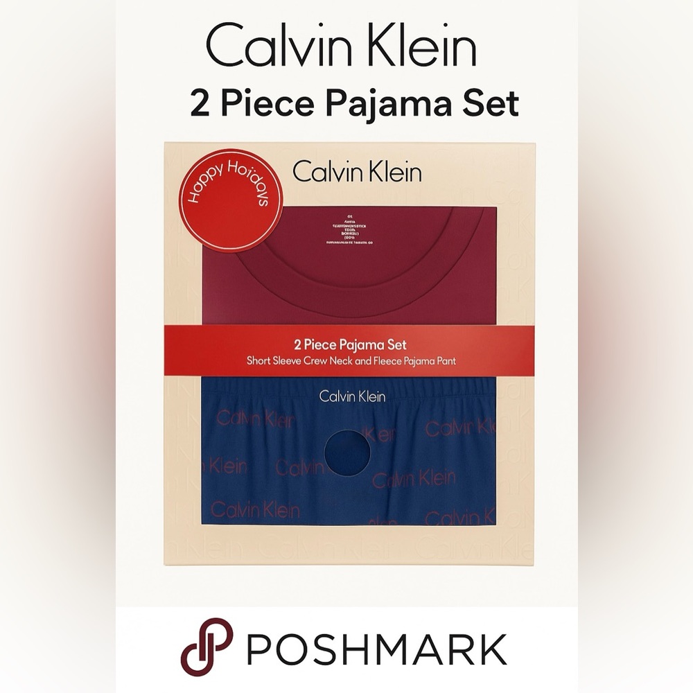 Calvin Klein Festive Red and Blue Pajama Set